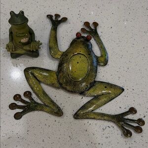 Yoga Create Balance and Green Metal Frog Wall Decor